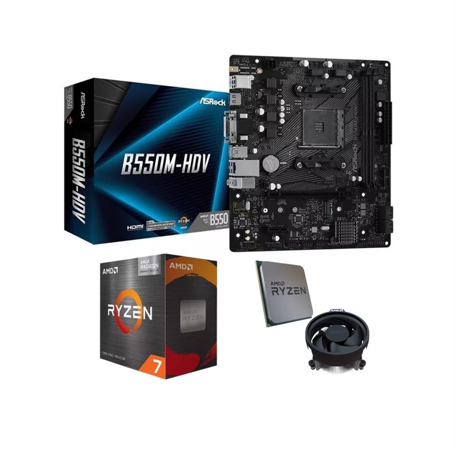 COMBO ACTUALIZACION AMD Ryzen 7 5700G + Tarjeta Madre ASROCK B550m-hdv AM4