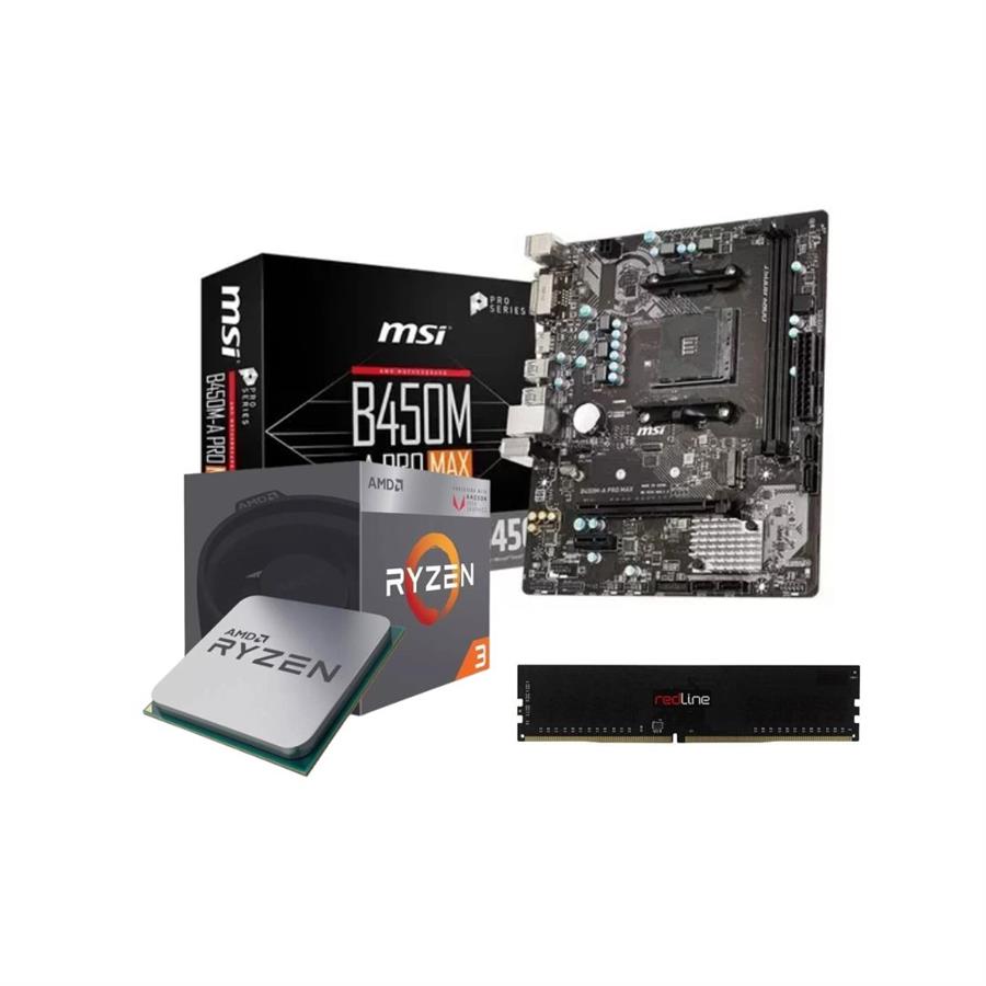 COMBO ACTUALIZACION AMD RYZEN 3 3200G + 8GB DDR4 RAM MUSHKIN + MSI B450M - A PRO MAX