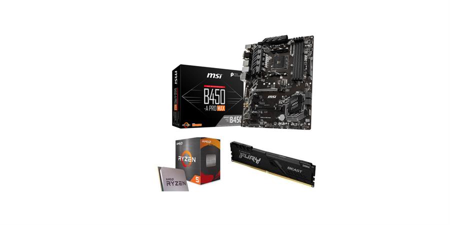 COMBO ACTUALIZACION AMD RYZEN 5 5600G + 8GB DDR4 RAM + MOTHERBOARD B450M - A PRO MAX