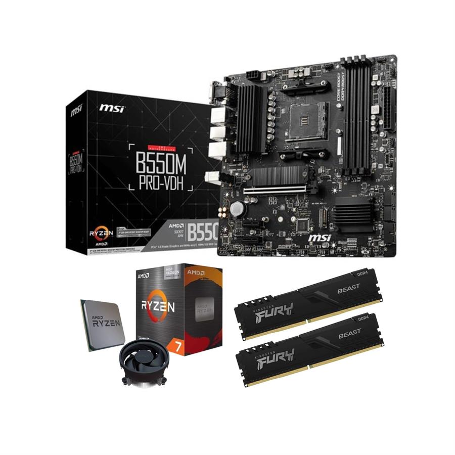 COMBO ACTUALIZACION - AMD Ryzen 7 5700G + Motherboard MSI B550M PRO-VDH AM4 + 16 GB RAM 3200 MHz (2*8GB)