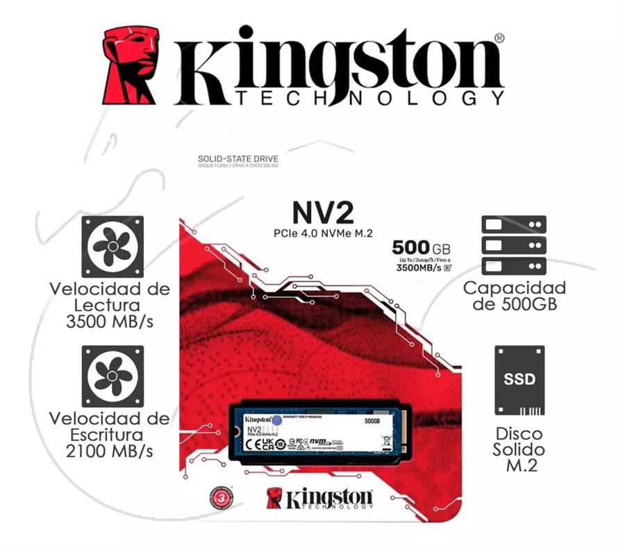 Disco Sólido Interno 500GB SNV2S/500G- Azul KINGSTON