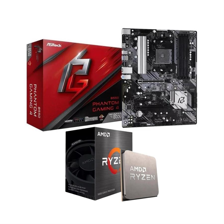 COMBO ACTUALIZACION AMD Ryzen 5 5600G + ASROCK Motherboard B550 ATX Phantom Gaming 4 AM4