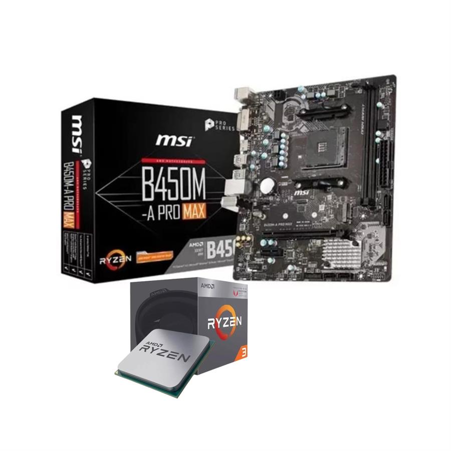 COMBO ACTUALIZACION AMD Ryzen 3 3200G c/ Grafica + MOTHERBOARD B450M - A PRO MAX