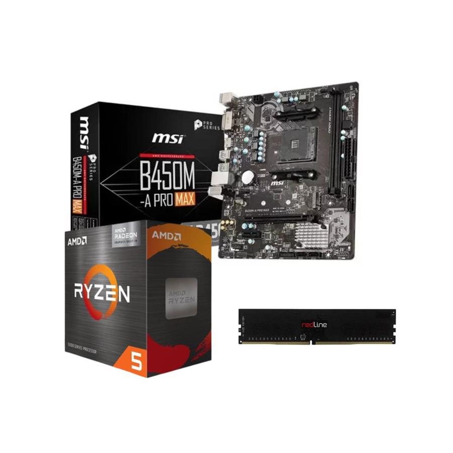 COMBO ACTUALIZACION AMD RYZEN 5 5600G + 8GB DDR4 RAM MUSHKIN + MSI B450M - A PRO MAX